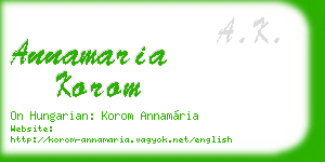 annamaria korom business card